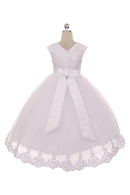 Dress - Lace Appliqué Swoop Train Dress