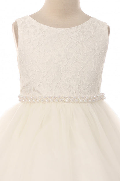 Dress - Lace Dress W/ Thick Pearl Trim