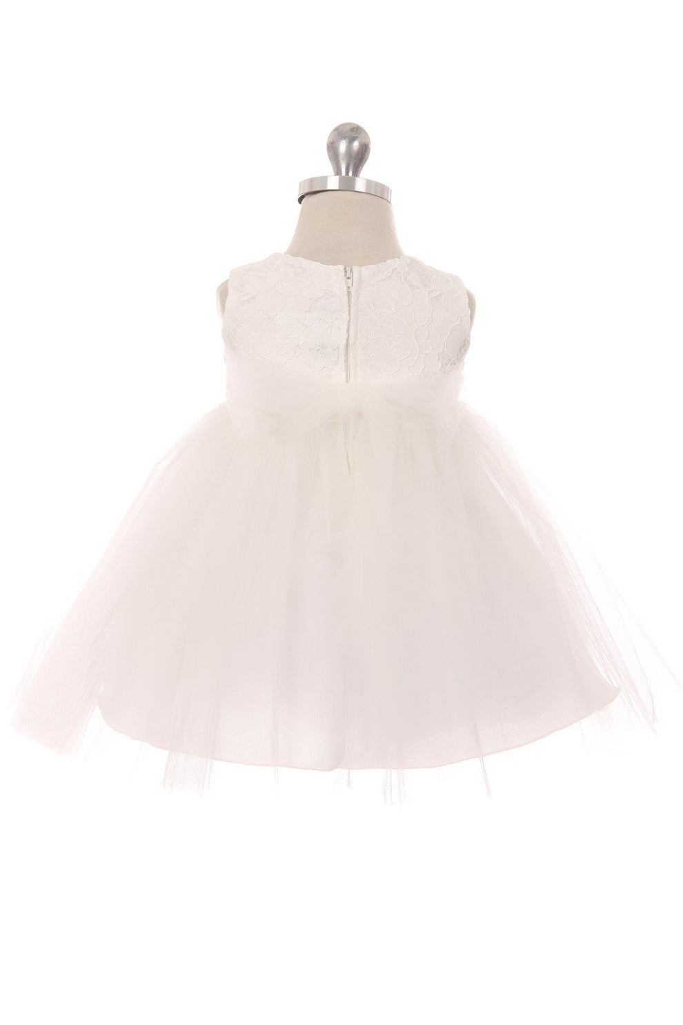 Lace Illusion Baby Dress with Rhinestone Trim main image 0