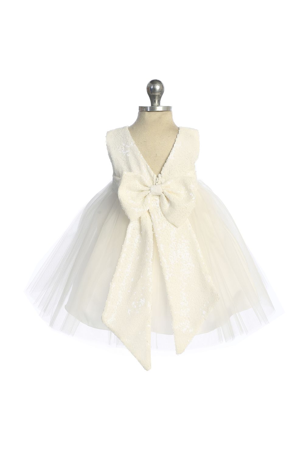 Dress - Lace Sequin Back V Baby Dress
