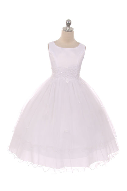 Dress - Lace Trim Long Tulle Dress