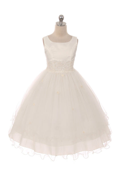 Dress - Lace Trim Long Tulle Dress