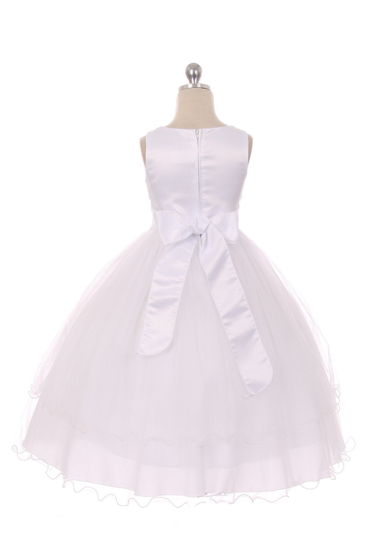Dress - Lace Trim Long Tulle Plus Size Girl Dress