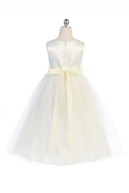 Dress - Pearl Rhinestone Satin Tulle Dress