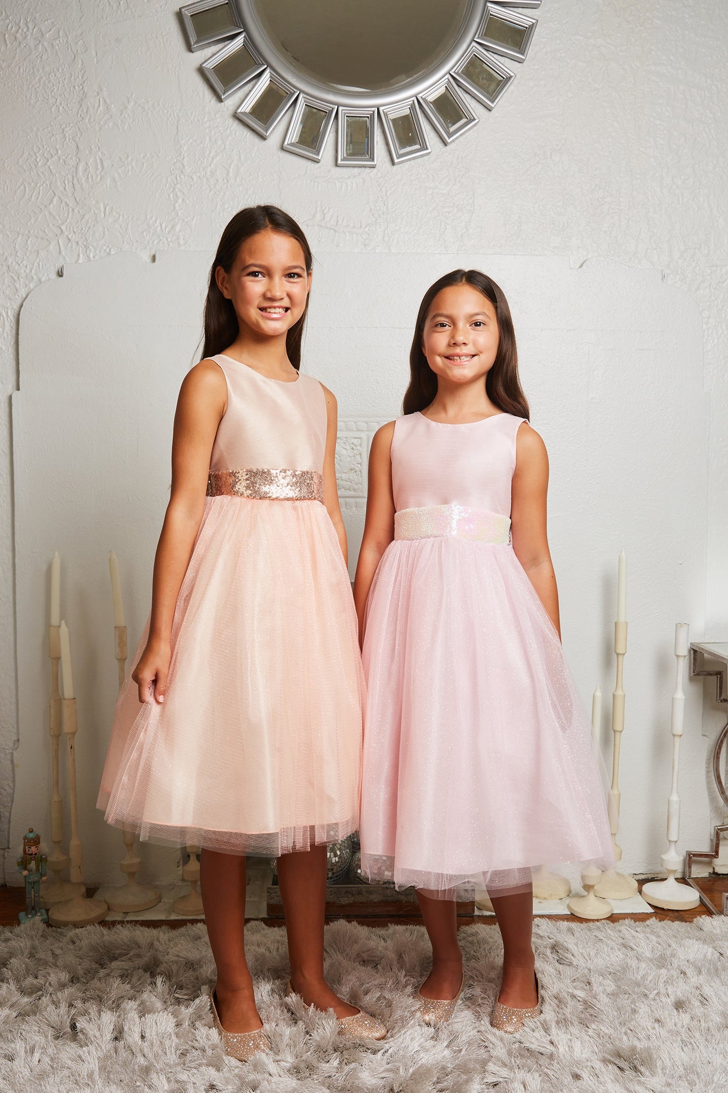 Pink/Iridescent Sequins V Back & Bow Plus Size Girls Dress – Kid's Dream