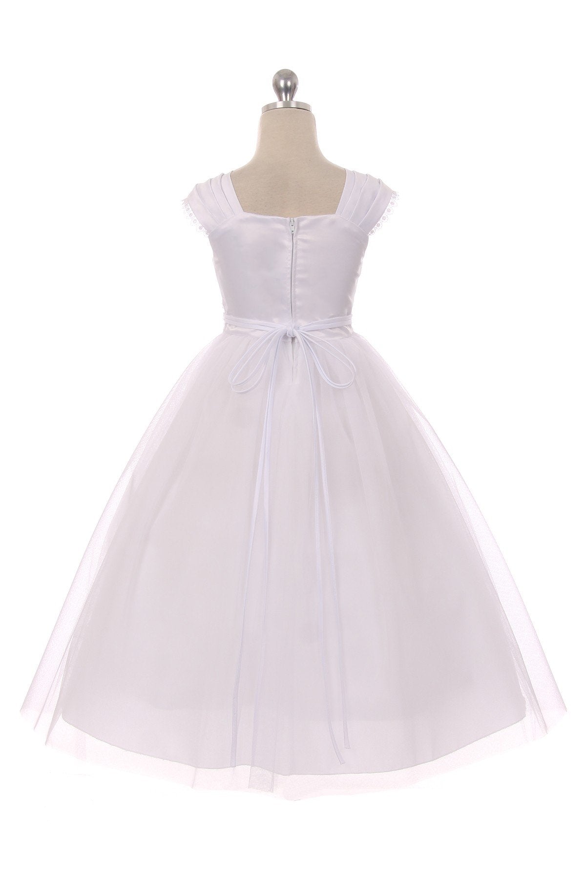 Pleated Cap Sleeve Long Plus Size Girl Dress – Kid's Dream