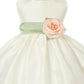 Dress - Poly Silk Organza Sash Classic Baby Dress (Ivory Dress)