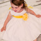 Dress - Poly Silk Organza Sash Classic Baby Dress (White Dress)