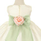 Dress - Poly Silk Organza Sash Classic Baby Dress (White Dress)