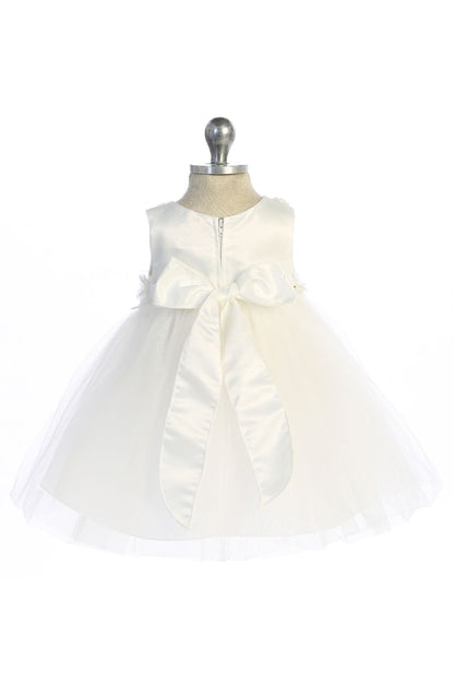 Dress - Princess Ballgown Baby Dress W/ Floral Trim