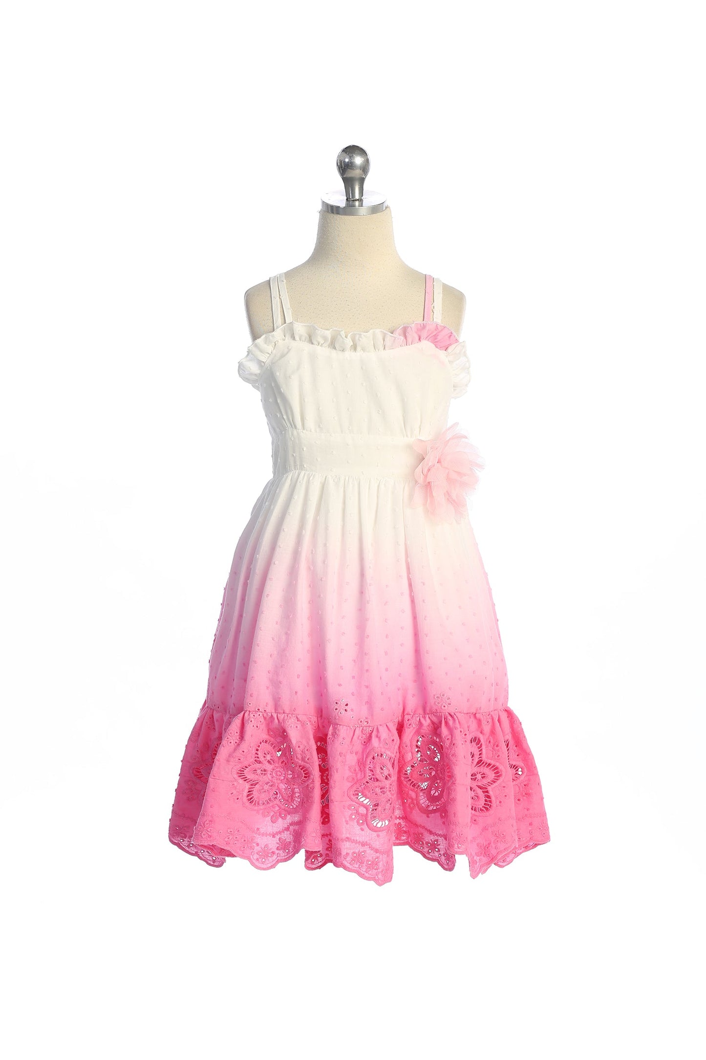 Dress - Ruffle Ombre Cotton Dress