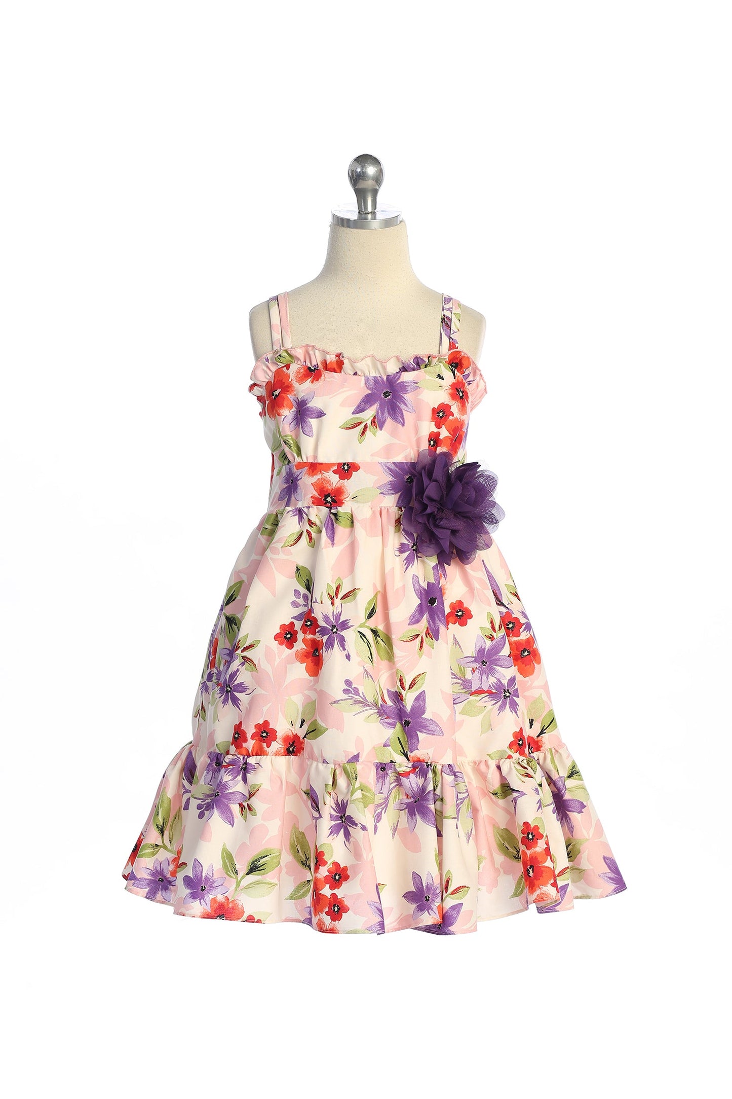 Dress - Ruffle Tropical Cotton Dress