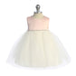 Dress - Satin Top Baby Dress W/ Rhinestones & Pearls