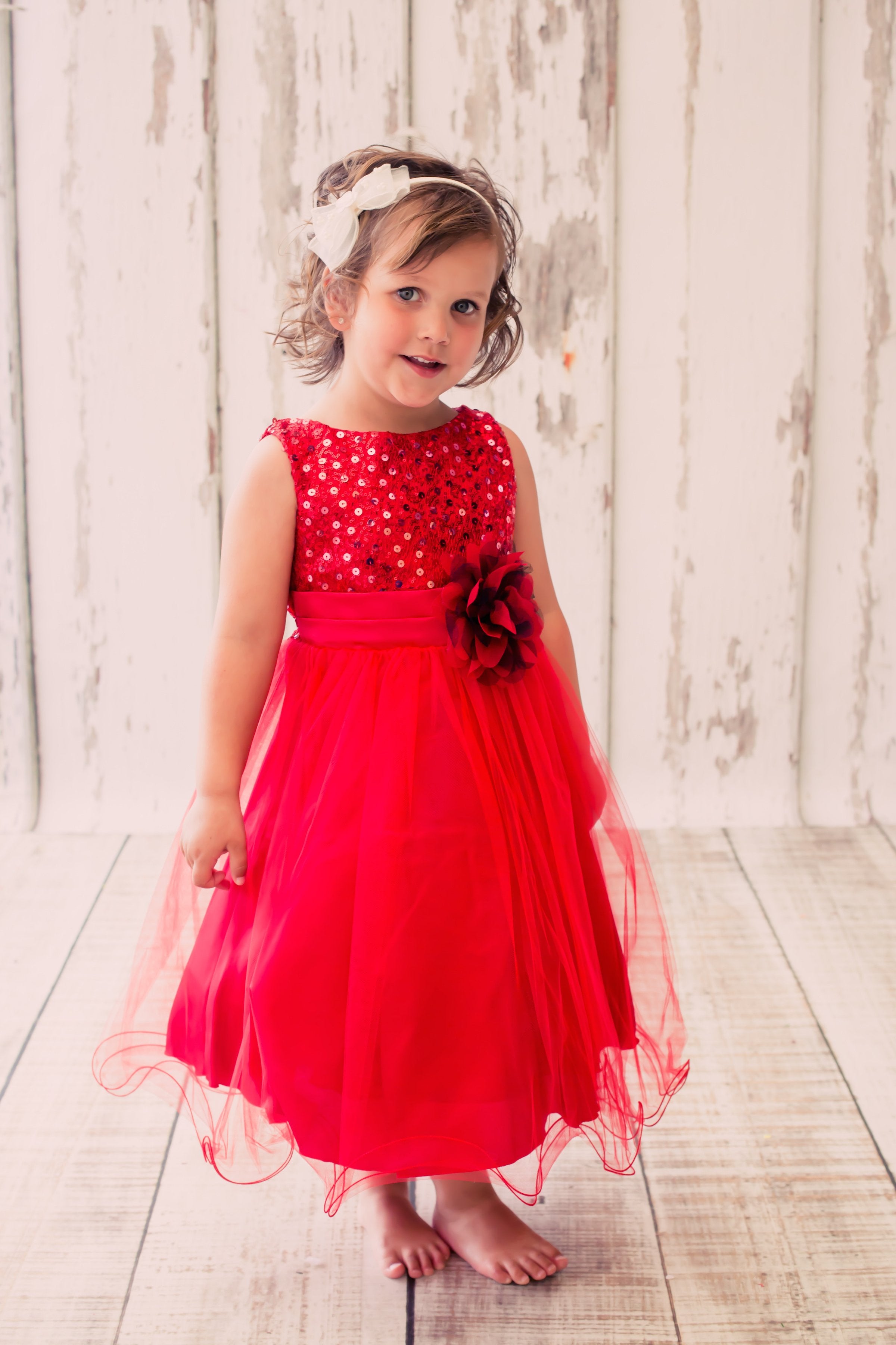 Girls red party outlet dress