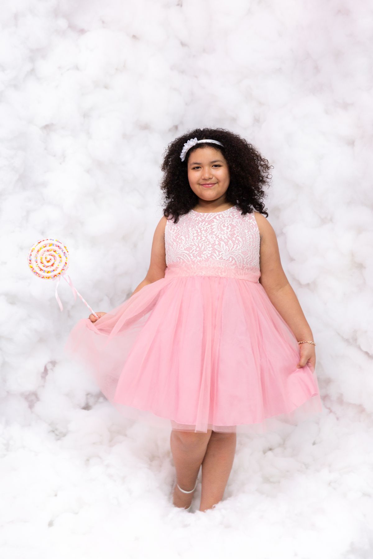 Stretch Lace & Tulle Girls Plus Size Dress