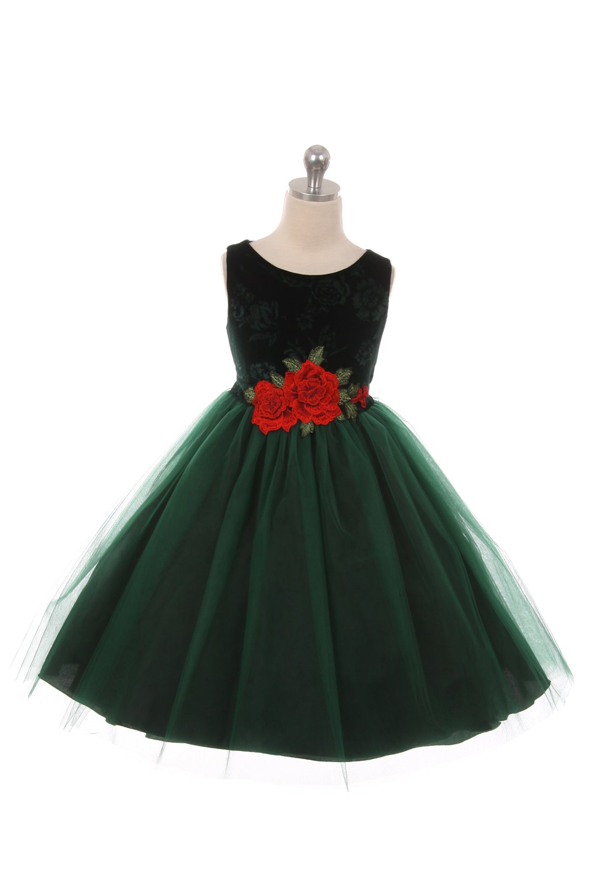 Velvet Rose Patch Girl Dress – Kid's Dream