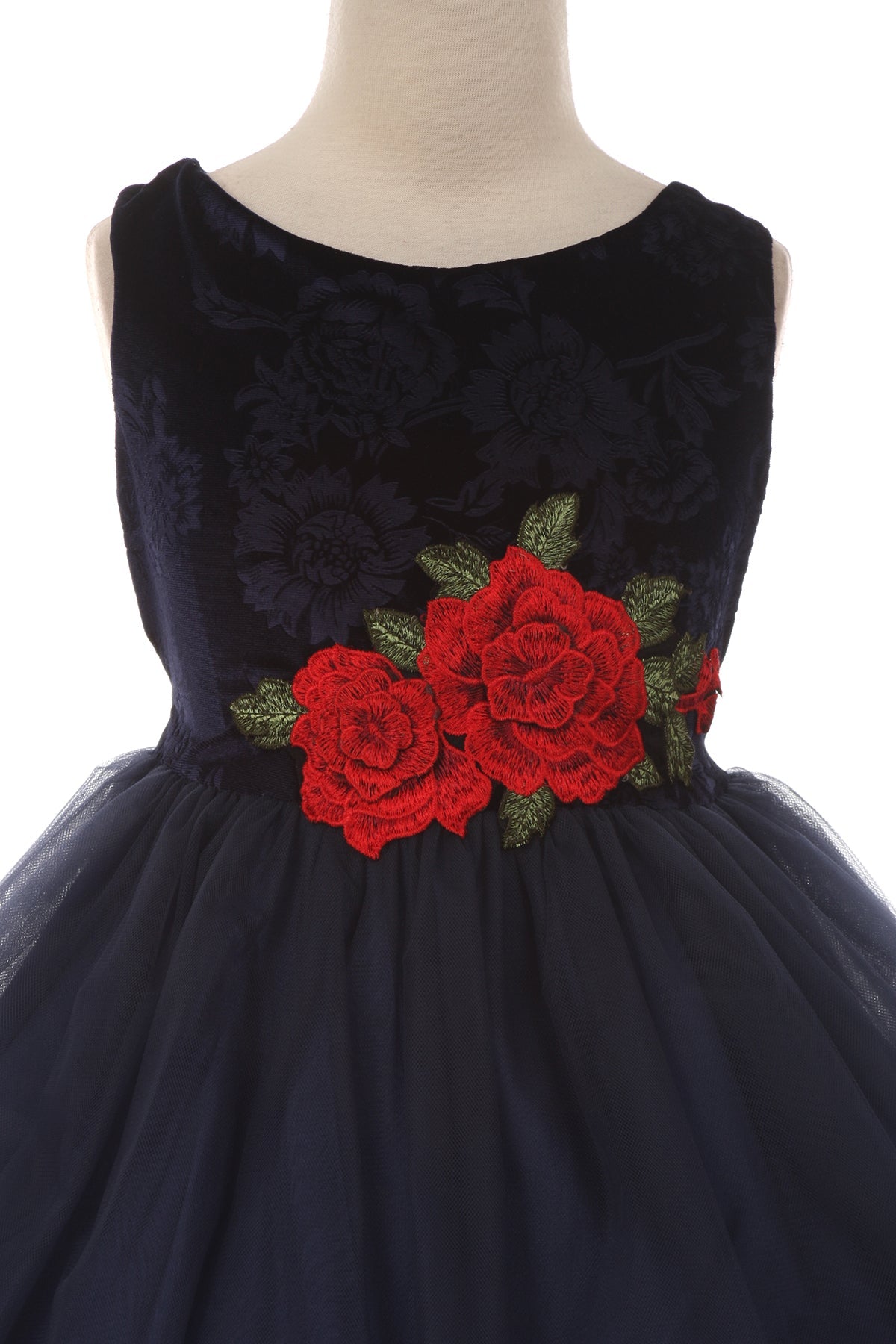 Dress - Velvet Rose Patch Girl Dress