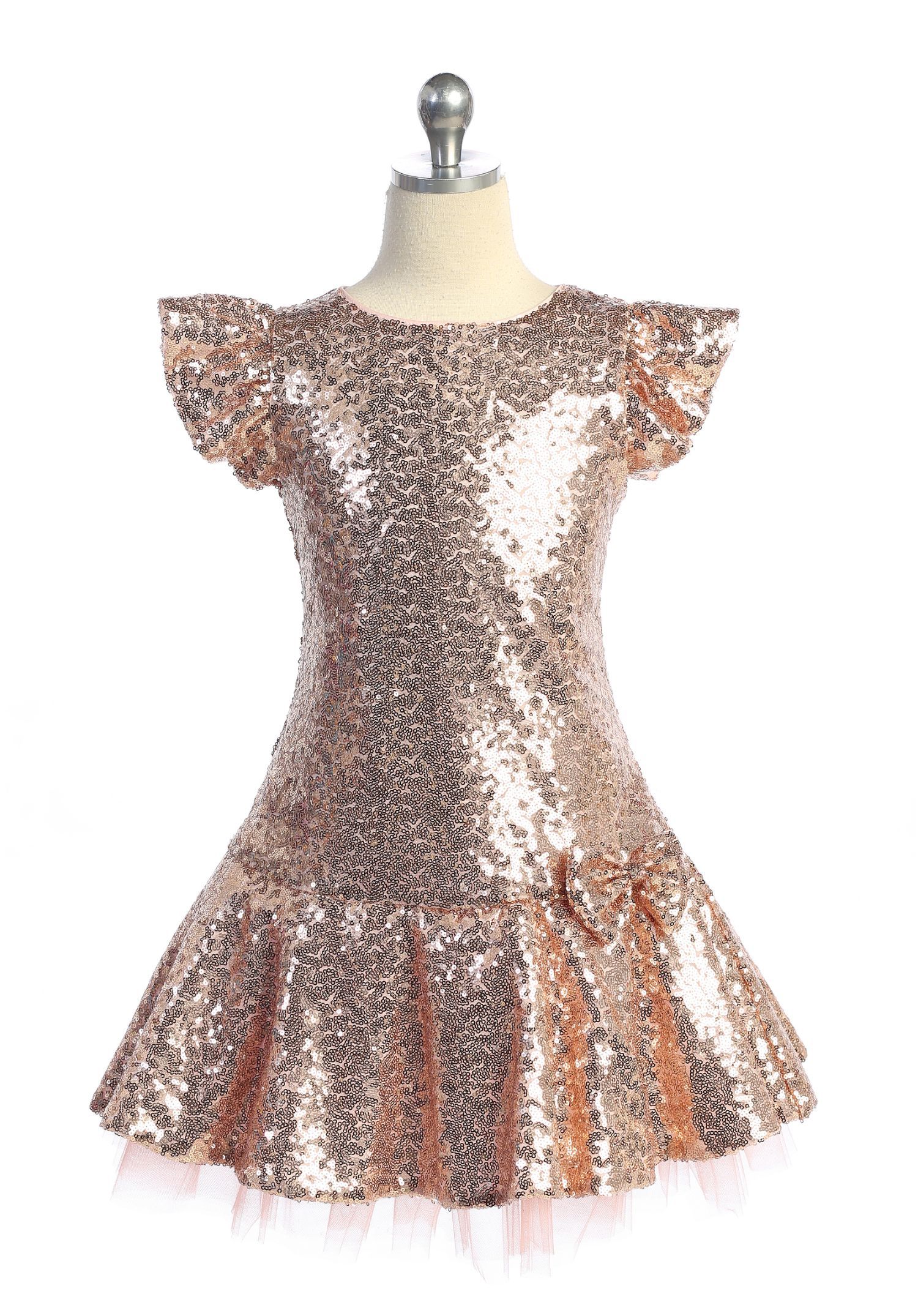 Sequin Ruffle Sleeve Tutu Girls Dress Kid's Dream Sequin Ruffle Sleeve Tutu Girls Dress Kid's Dream