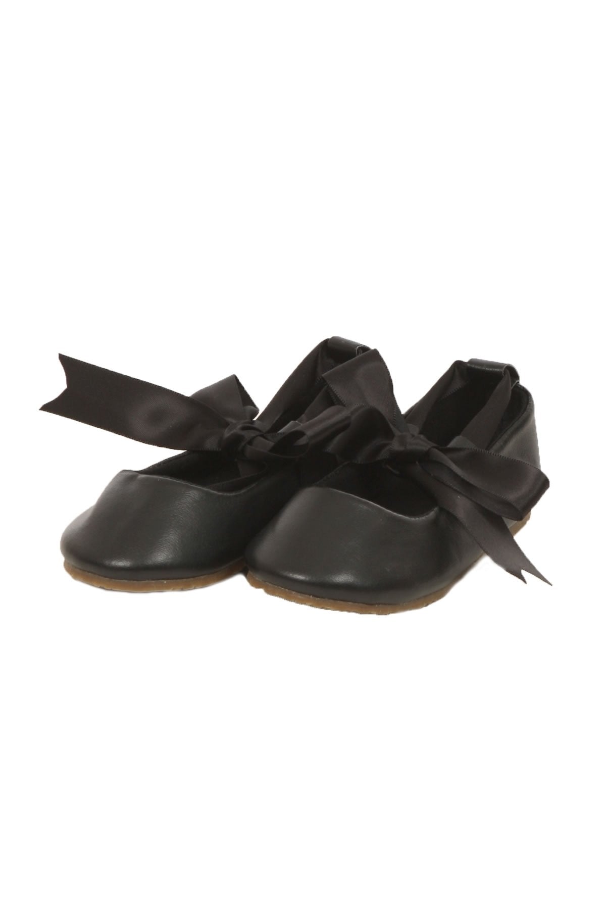 Nº21 Kids knot-detail satin ballerina shoes - Black