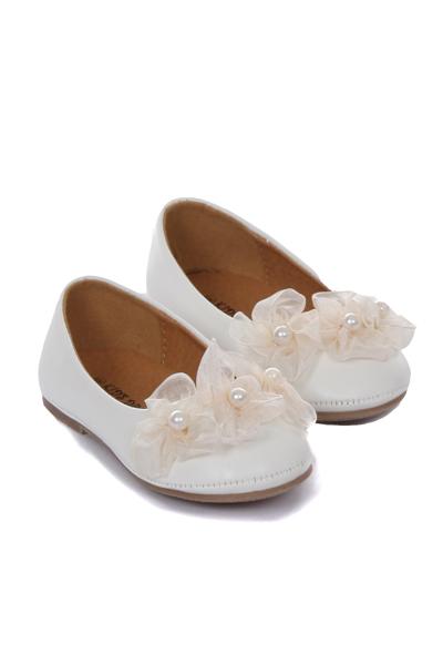 Shoes - Ballerina Slippers W/ Pearl Flowers
