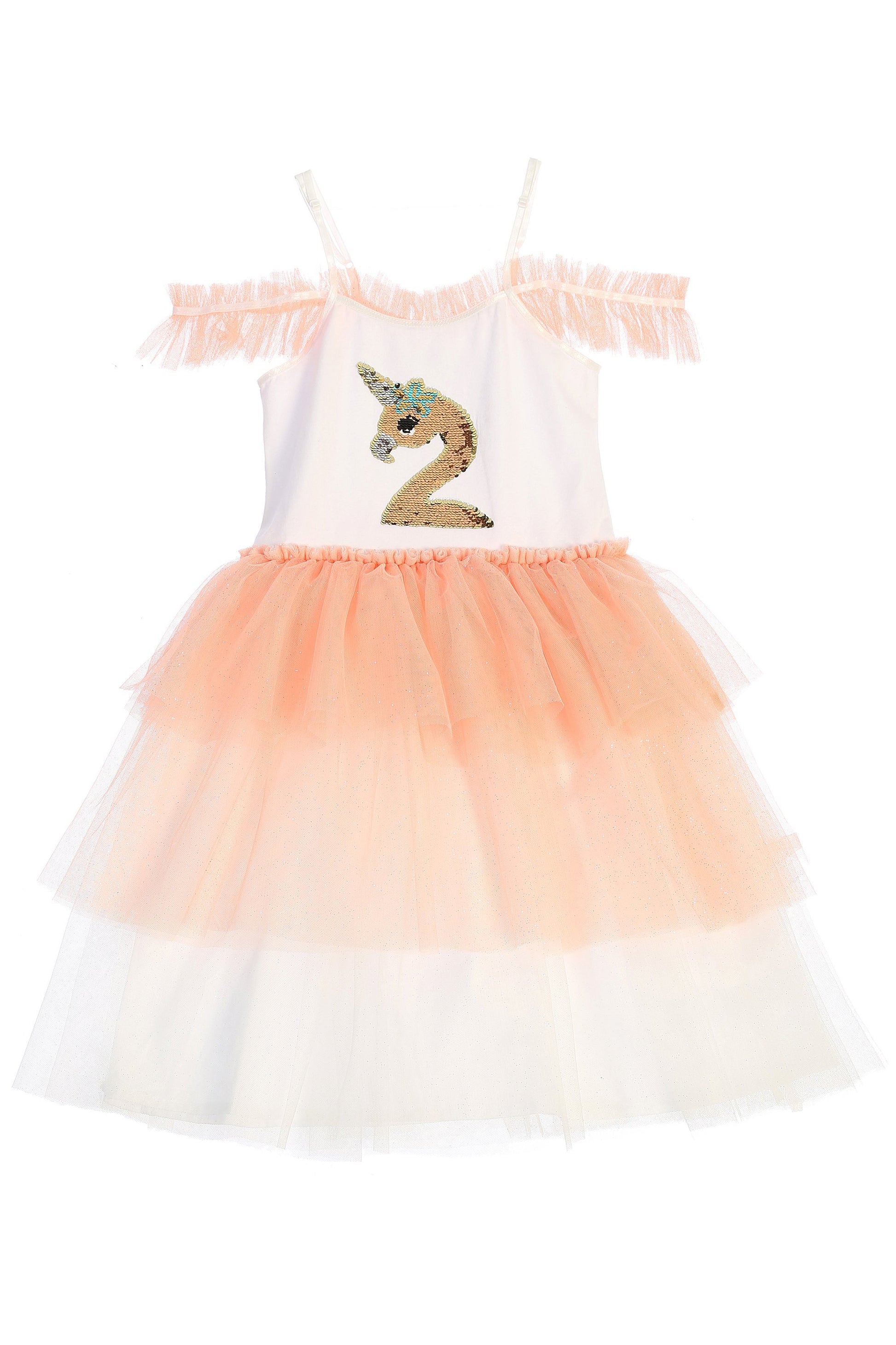 Kids Dream Coral Flip Sequin Flamingo Corn Birthday Tutu Dress Little Girls - 4 Kids Dream Coral Flip Sequin Flamingo Corn Birthday Tutu Dress Little Girls - 4