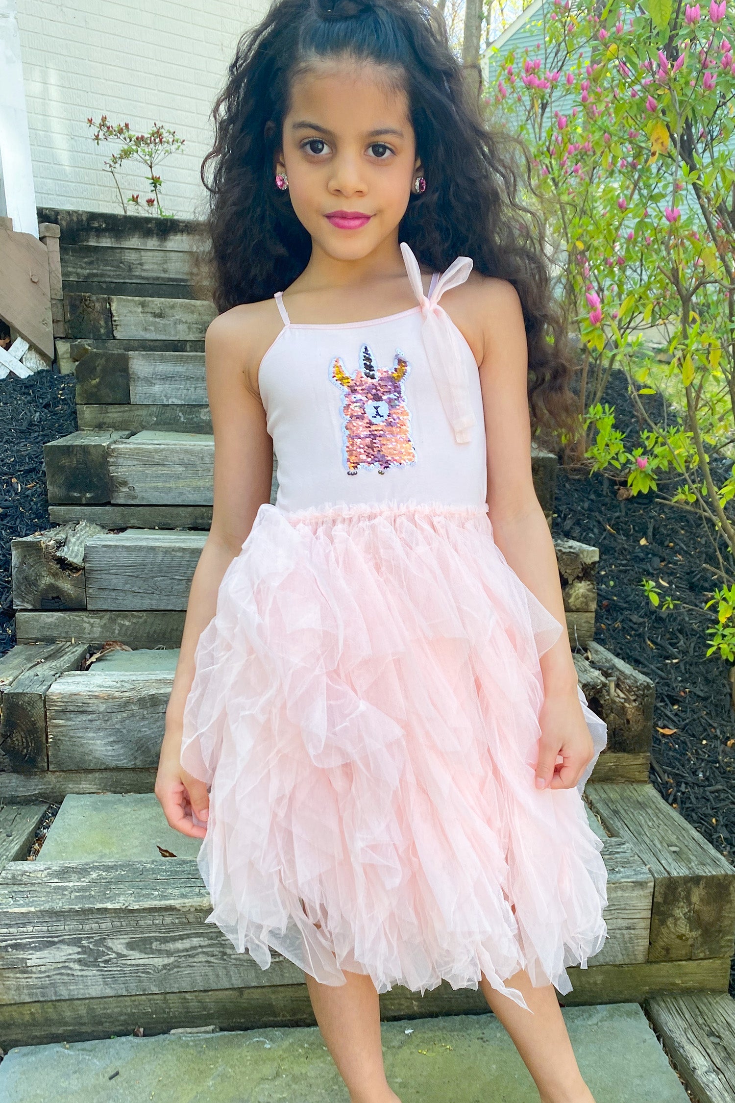 Kids Dream Pink Flip Sequin Llama Corn Birthday Tutu Dress Little Girls Kids Dream Pink Flip Sequin Llama Corn Birthday Tutu Dress Little Girls